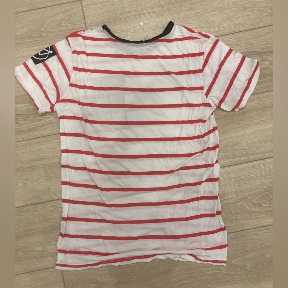 Y2K graphic striped goth punk patch design t-shirt tee - Picture 5 of 5